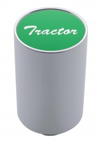 Chrome Aluminum 3" Air Valve Knob W/ Aluminum "Tractor" Sticker - Green
