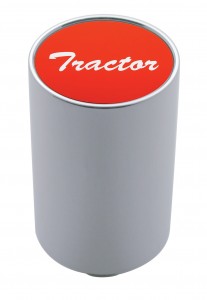 Chrome Aluminum 3" Air Valve Knob W/ Aluminum "Tractor" Sticker - Red