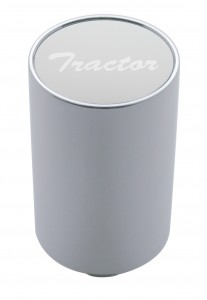 Chrome Aluminum 3" Air Valve Knob W/ Aluminum "Tractor" Sticker - Silver