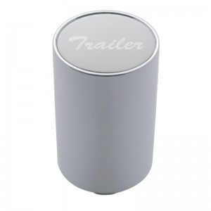 Chrome Aluminum 3" Air Valve Knob W/ Aluminum "Trailer" Sticker - Silver