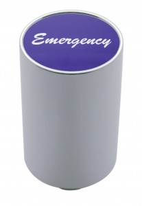 Chrome Aluminum 3" Air Valve Knob W/ Aluminum "Emergency" Sticker - Purple
