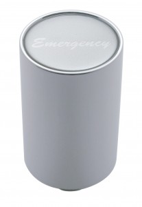 Chrome Aluminum 3" Air Valve Knob W/ Aluminum "Emergency" Sticker - Silver