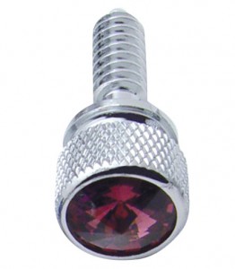 (14/Card) Chrome Peterbilt Dash Screws W/ Diamond - Purple