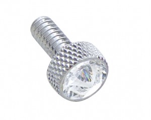 Chrome Peterbilt Small Dash Screw W/ Diamond - Clear