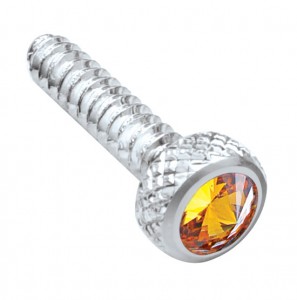 Chrome Freightliner Short Dash Screw W/ Diamond -
