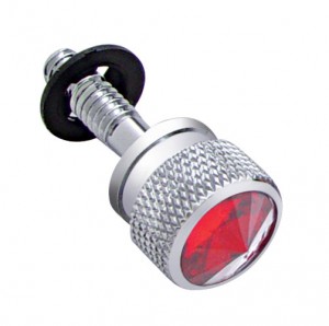 Chrome Peterbilt Dash Screw W/ Diamond - Red