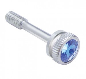 (5 /Card) Chrome Peterbilt 357 Dash Screw W/ Diamond - Blue