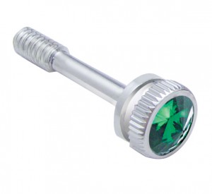 (5 /Card) Chrome Peterbilt 357 Dash Screw W/ Diamond - Green
