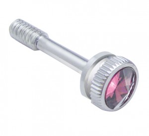 Chrome Peterbilt 357 Dash Screw W/ Diamond - Red