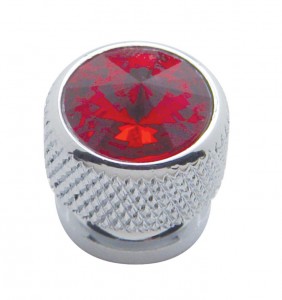 (4/Card) Chrome Bolt Head W/ Diamond - Red