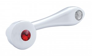 Chrome Window Crank W/ Slot Adaptor - Red Diamond