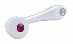 Chrome Window Crank W/ Square Adaptor - Purple Diamond