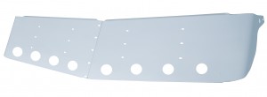 Stainless Steel Kenworth 13 1/2" Curved Windshield Drop Sunvisor - 2" Led Cutout X 8