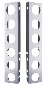 (2/Bulk) Stainless Steel Peterbilt Air Cleaner Bracket W/ Twelve 2" Light Cutouts