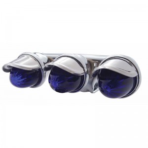 Chrome 3 Mini Auxiliary Incandescent Light W/ Stainless Steel Visor - Blue