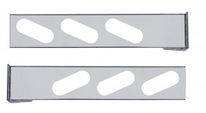 (2/Bulk) Chrome 2 Pcs. Rear Light Bar W/ 6 Slanted Oval Light Cutouts - 4 Hole Flange Mount