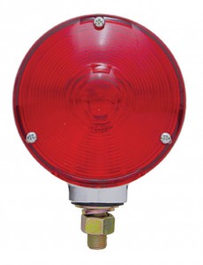 Single Face Turn Signal Incandescent Light W/ Chrome Housing - Red