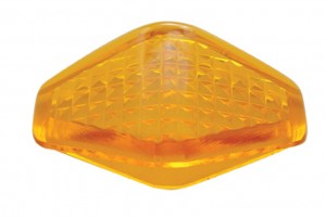 Chrome Housing W/ Small Diamond Auxiliary Incandescent Light - Amber