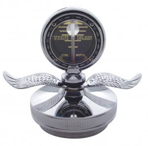 Chrome Aluminum Motometer Boyce W/ Base & Chrome Wings