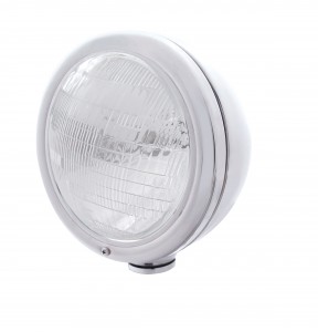 Stainless Steel "Classic" Peterbilt Headlight W/O Signal Light - 6014 Sealed Beam