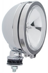 Chrome 6" Off-Road Halogen Light W/ Rubber Rim - Clear