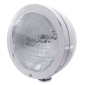 Stainless Steel "Bullet" Peterbilt Headlight - 6014 Seal Beam