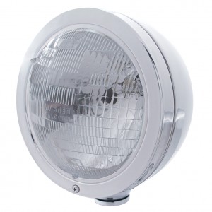 Stainless Steel "Bullet" Peterbilt Headlight - H6024 Halogen