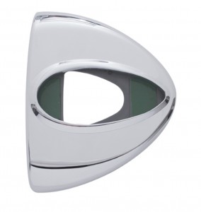 Chrome Plastic Headlight Turn Signal Cover W/ Teardrop Light Cutout