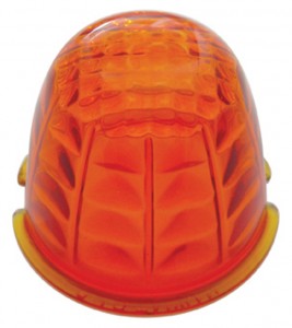 Crystal Glass Cab Light Lens - Dark Amber