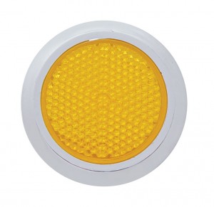 2" Round Quick Mount Reflector W/ Chrome Bezel - Amber