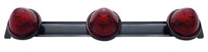 Incandescent Identification Bar Light - 3 Beehive Red Light
