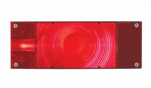 Incandescent Rectangular Submersible Combination S/T/T Light W/ License Light - Red