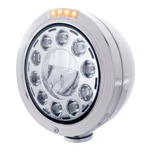 165Mm Crystal Projection Rectangular Headlight Bulb With 6 White Led - Low Beam Only
