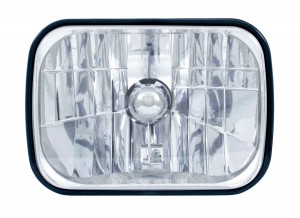 5" X 7" Crystal Rectangular Headlight Bulb With Plastic Lens