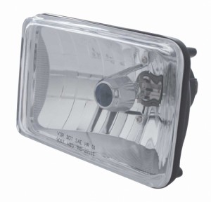165Mm (6" X 4") Rectangular Crystal Headlight W/ Blue Dot - High Beam