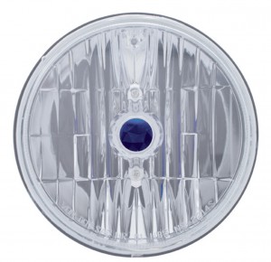 5 3/4" Round Crystal Headlight W/ Blue Dot