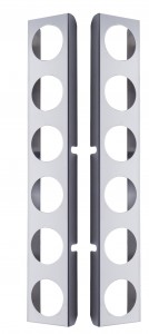(2/Bulk) Stainless Steel Peterbilt Rear Air Cleaner Light Bracket W/ Twelve 2" Light Cutout