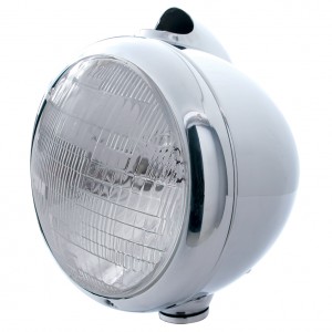 Stainless Steel "Guide" Peterbilt Headlight - 6014 Sealed Beam