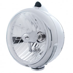 Stainless Steel "Guide" Peterbilt Headlight - Crystal H4 Halogen