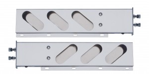 (2/Bulk) Chrome Spring Loaded Rear Light Bar W/ 6 Slanted Up Oval Light Cutouts - 2 1/2" Bolt Pattern