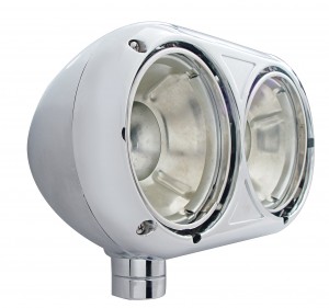 Polished Aluminum Peterbilt 359 Dual Headlight Housing Only - Driver