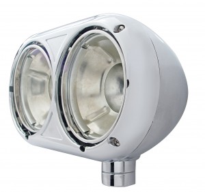 Polished Aluminum Peterbilt 359 Dual Headlight Housing Only - Passenger