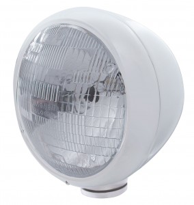 Stainless Steel Classic "Guide" Headlight - H6024 Halogen Bulb