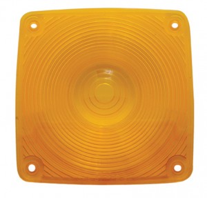 Plastic Square Turn Signal Light Lens - Amber