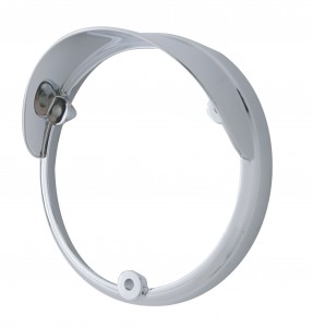 Chrome Plastic Led Light Bezel W/ Up-Side Down Visor - 38113 Series