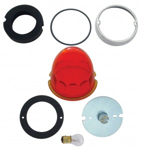 Cab Light Conversion Kit W/ Dark Amber Original Glass Lens - 1157 Double Contact Base