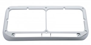 Chrome Plastic Dual Rectangular Headlight Bezel W/ Led Cutout