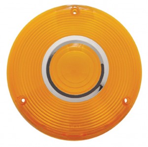 Plastic Turn Signal Lens W/ Chrome Rim - Amber