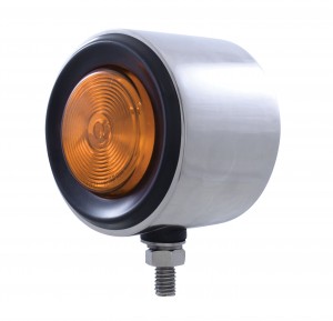 Incandescent Stainless Steel 2" Double Face Regular Flat Light - Amber Lens/Red Lens