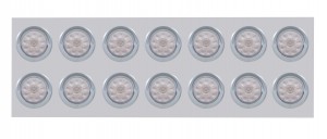 Stainless Steel Rear Light Panel W/ Fourteen 10 Red Led 4" Light W/ Visor - Clear Lens